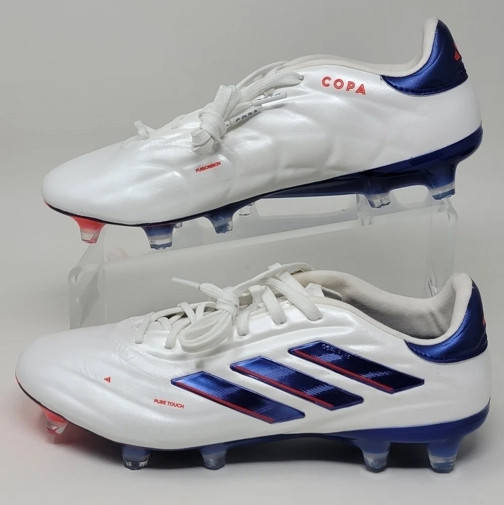 adidas Soccer Copa Pure 2 Elite FG Cloud White Blue Cleats IG6402 Men's Size 7